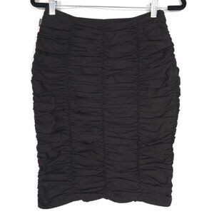 MOSCHINO ITALY🇮🇹MADE Women's Ruched Skirt 8 Black Stretch Cotton W‎ G 160 00
